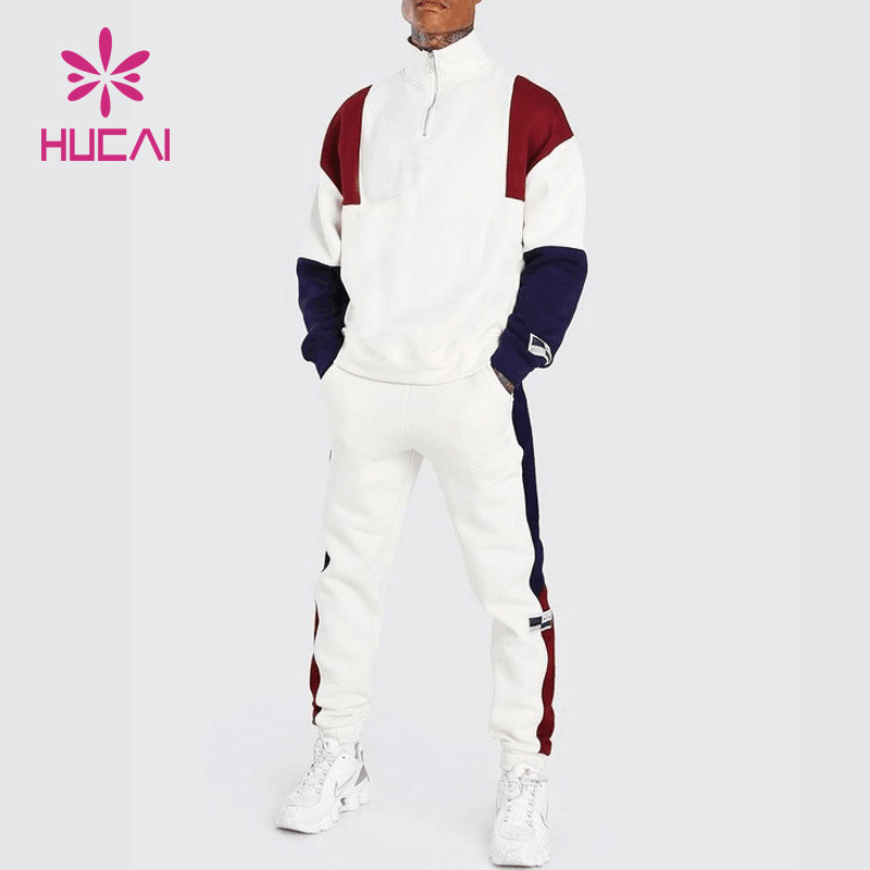 custom private brand contrast color men sports tracksuit fashionable wear china manufacturer