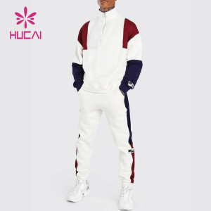 oem new design multi colors fashion splicing sports tracksuits men china clothes factory
