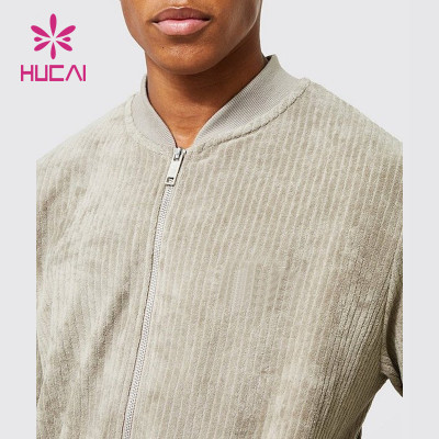 OEM Custom Logo Stretch Jogging Warm Corduroy Fabric Tracksuits Gym Suit Men