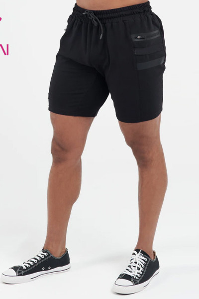 OEM Custom Mens Drawstring Double Zipper Design Sports Shorts Factory Manufacturer