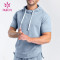 custom lightweight mens high quality short sleeve hoodies runningwear supplier