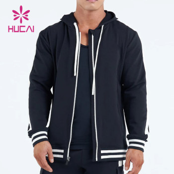 oem custom mens hem printed high quality jacket gym coat china clothes factory supplier