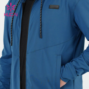 custom fashion mens blue jacket gym hit color coat fitness clothing manufacturers