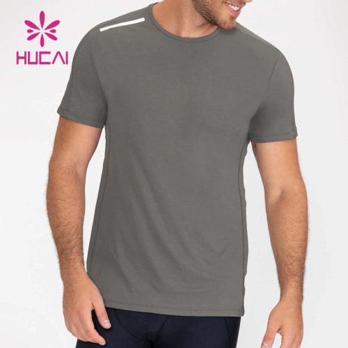 oem custom workout dry fit reflective stripe t shirts mens unique design gym wear suppliers