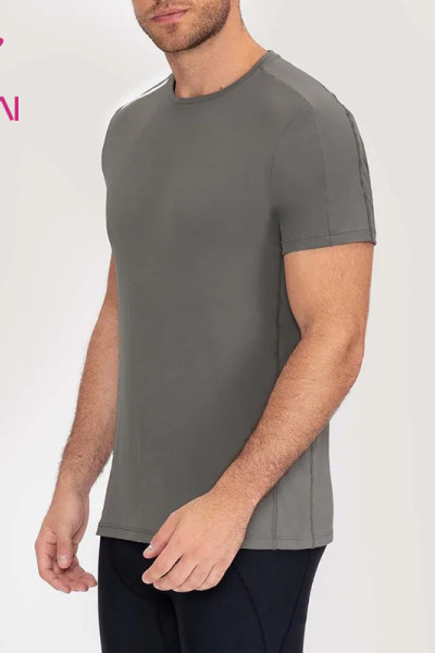 oem custom workout dry fit reflective stripe t shirts mens unique design gym wear suppliers