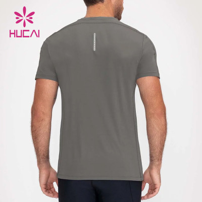 oem custom workout dry fit reflective stripe t shirts mens unique design gym wear suppliers