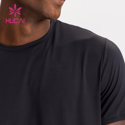 oem hot sale custom workout functional t shirts black cotton mens gym wear suppliers
