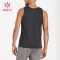 oem men gym oversize cotton tank top body building round neck activewear suppliers