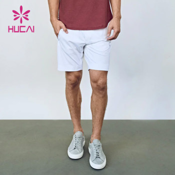 Factory Manufacturer Mens Running Shorts White Private Label Elastic Gymwear Supplier