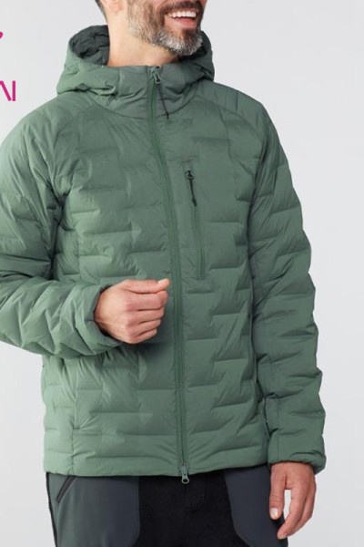custom gym zipper down jacket warmth hand pocket men's down coat china clothes factory