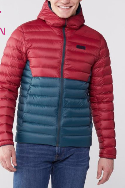 custom gym contrast color down jacket recycled nylon men's down coat china clothes factory