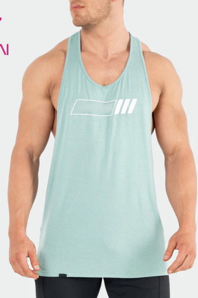 odm Hucai sportwear custom men running fitness tops silk screen printing vests activewear suppliers