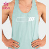 odm Hucai sportwear custom men running fitness tops silk screen printing vests activewear suppliers