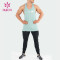 odm Hucai sportwear custom men running fitness tops silk screen printing vests activewear suppliers