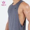 custom men new design heat-transfer fitness tops woven febric vests gym wear manufacturer