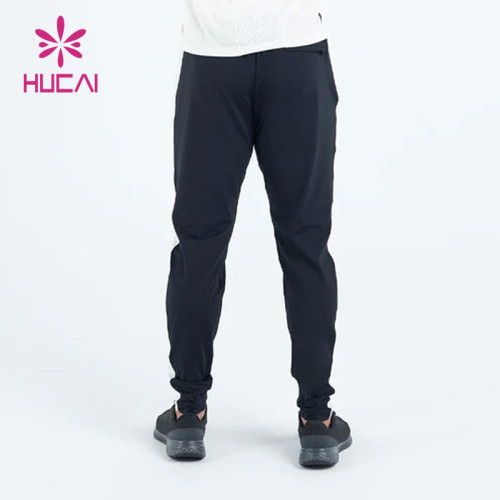 odm custom black and white hem printed mens gym sweatpants activewear suppliers in china