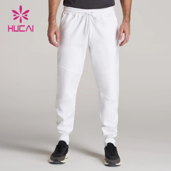 custom men athletic sweatpants white jogger activewear pants gym wear manufacturers