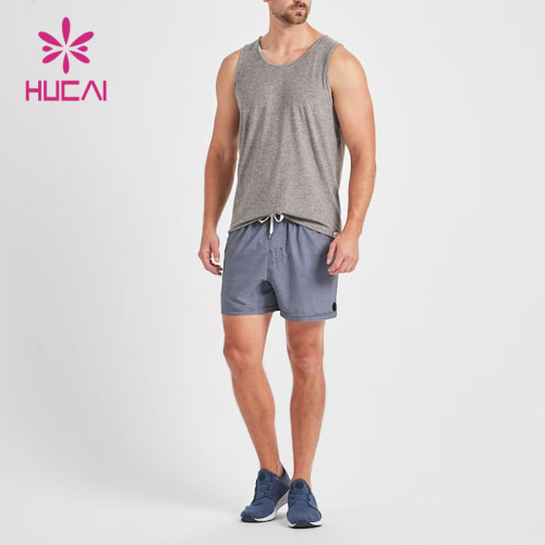 oem men gym high performance cotton tank top body building round neck fitness runningclothes custom