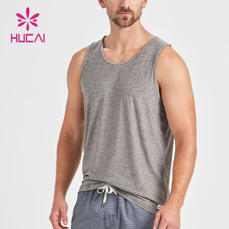 oem men gym oversize cotton tank top body building round neck activewear suppliers