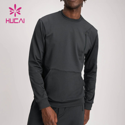 New Design OEM Custom Mens Long Sleeves Running Zipper Sweatshirts Supplier