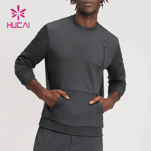 New Design OEM Custom Mens Long Sleeves Running Zipper Sweatshirts Supplier