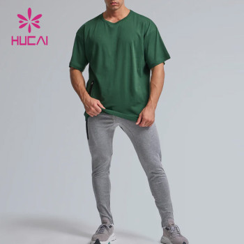 OEM Custom Men Basic T Shirts|Green Oversized Shorts Sleeves|Sportswear Factory