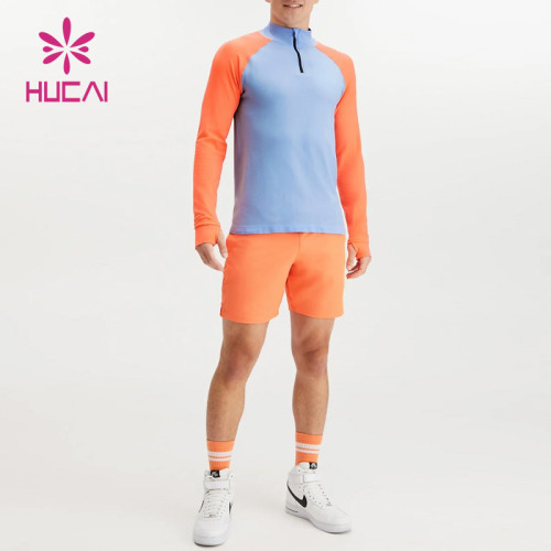 Custom T Shirts Supplier Orange And Blue Color Design Mens Spotswear China