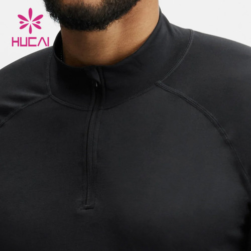 Custom Plain Black T Shirts Mens Long Sleeves Thumb Hole Spotswear China
