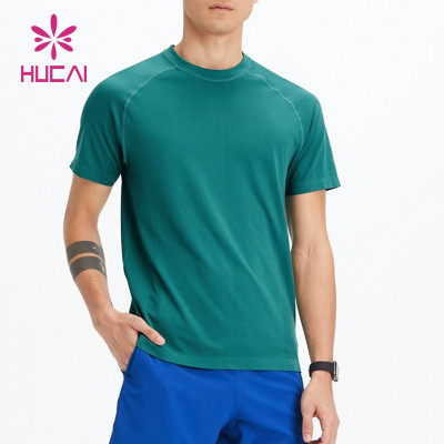 Custom Mens Cotton Mix Spandex T Shirts Athletic Wear Hucai Sportswear