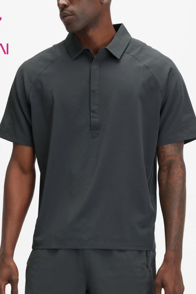 Private Label Mens Polo Shirts Athletic Wear Anti-bacterial Fabrics Gymwear