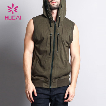 Oem High Quality Sleeveless Vest Coat Mens Warm Gym Coat Custom Workout Clothes