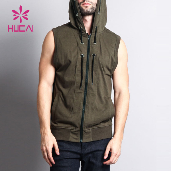 Oem High Quality Sleeveless Vest Coat Mens Warm Gym Coat Custom Workout Clothes