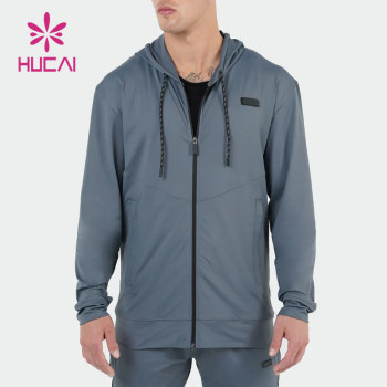 Custom Color Mens Gym Sports Jacket Hoddies Full Zipper China Manufacturer