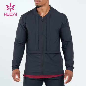 Custom Color Sportswear Mens Gym Sports Jacket Zipper Pocket China Supplier