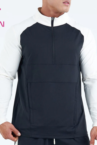 Custom Half Zipper Private Label Special Design Mens Sports Hoodies China Factory
