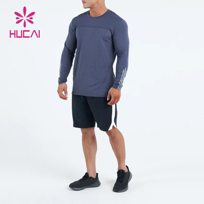 ODM Custom Reflective Stripe Men Long Sleeve Dry Fit Appeal Sportswear Factory