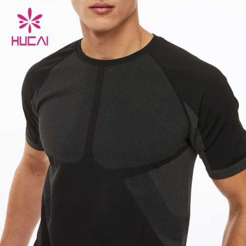 ODM Seamless Fabric Men Gym Sports T Shirts Workout Sportswear China Factory