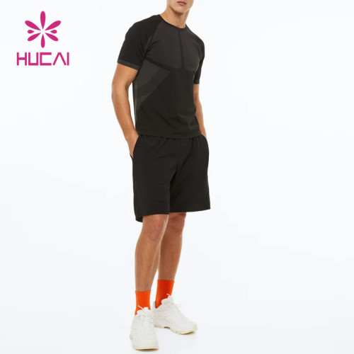ODM Seamless Fabric Men Gym Sports T Shirts Workout Sportswear China Factory