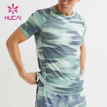 ODM Dry Fit Men Tie-Dyed Color T Shirts Workout Sportswear China Factory