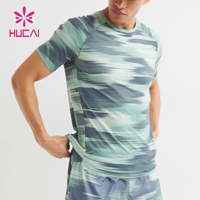 ODM Dry Fit Men Tie-Dyed Color T Shirts Workout Sportswear China Factory