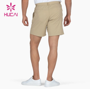 Custom Mens 2 in1 Double Layers Elastic Khaki Shorts Factory Manufacturer