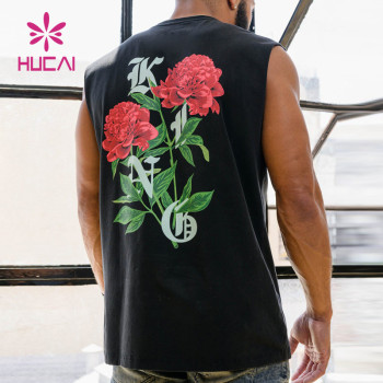 OEM Custom Mens Silk Screen Tank Top Sleeveless Gymwear China Supplier
