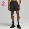 Custom Mens Shorts Invisible Zipper Taped Silicone Anti-slip Strip Gymwear