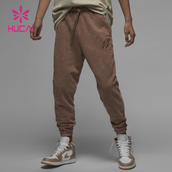 ODM Washed Joggers 3D Embroidery Design Mens Zipper Pockets Pants Supplier