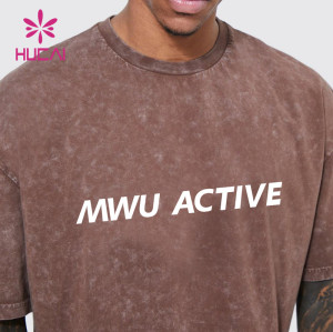 Custom Logo Mens Washed Tees Sporty Shorts Sleeve Low MOQ Shirts Supplier