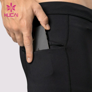 OEM ODM mens long leggings high impact zippered gymwear private label activewear