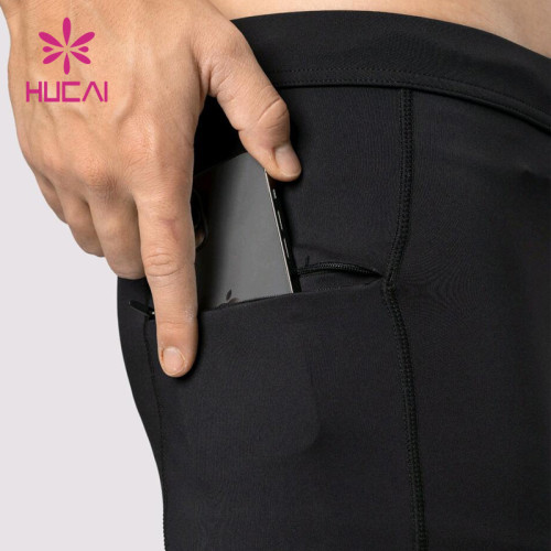 OEM ODM mens long leggings high impact zippered gymwear private label activewear