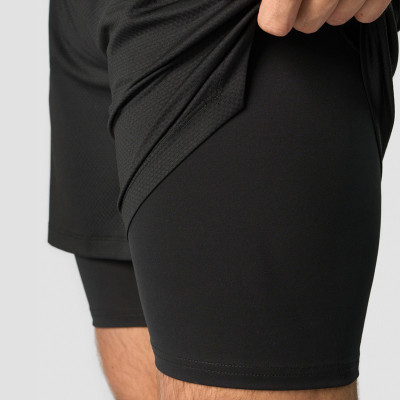 OEM Mens Customized Logo Double Layers Mens Running Shorts Activewear Manufacturer