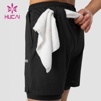 OEM Mens Customized Logo Double Layers Mens Running Shorts Activewear Manufacturer