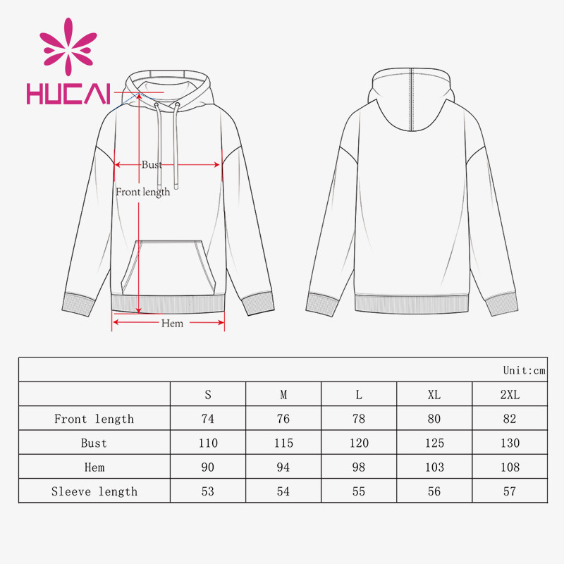 sports hoodies size